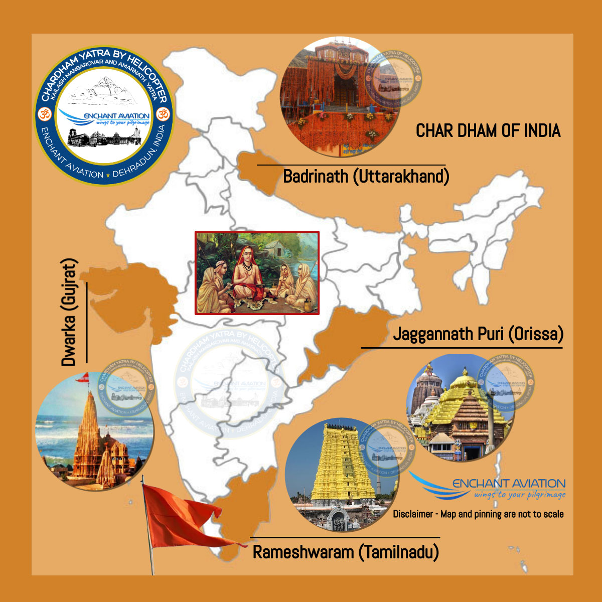 char dham of india - badrinath, dwarka, jagganath puri, rameshwaram. Enchant Aviation