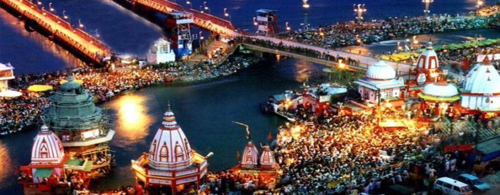 haridwar ganga aarti at har ki pauri - char dham yatra by air - enchant aviation